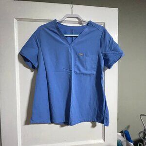Figs Womens Catarina One-Pocket Scrub Top Ceil Blue Size Large